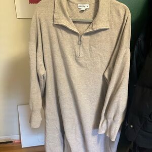 Ava & Viv Light Tan Quarter-Zip Pullover